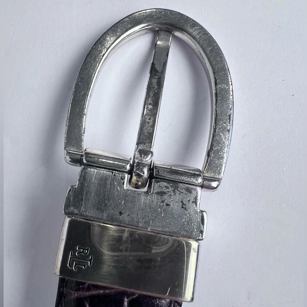 Lauren Ralph Lauren Black & Brown Reversible Belt with Rotating Buckle